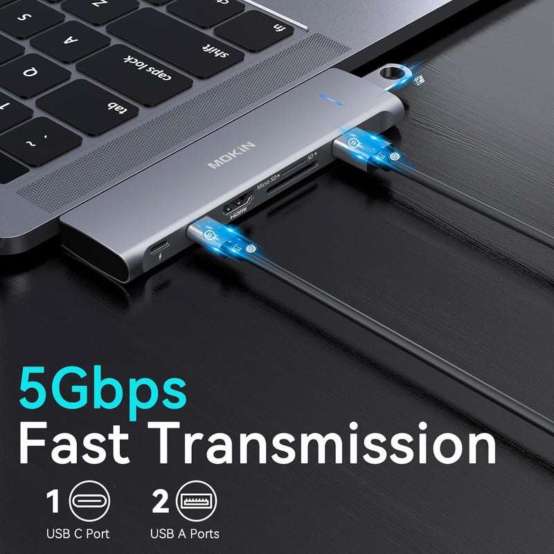 Mokin USB C Adapter for MacBook Pro 2022 2021 2020, MacBook Pro USB Adapter, 7 in 2 MacBook Air Accessories for MacBook Air/Pro M1M2, Mac Dongle with 4K HDMI, 2 USB 3.0, TF/SD, USB-C 100W and Thunderbolt 3 - Image 5