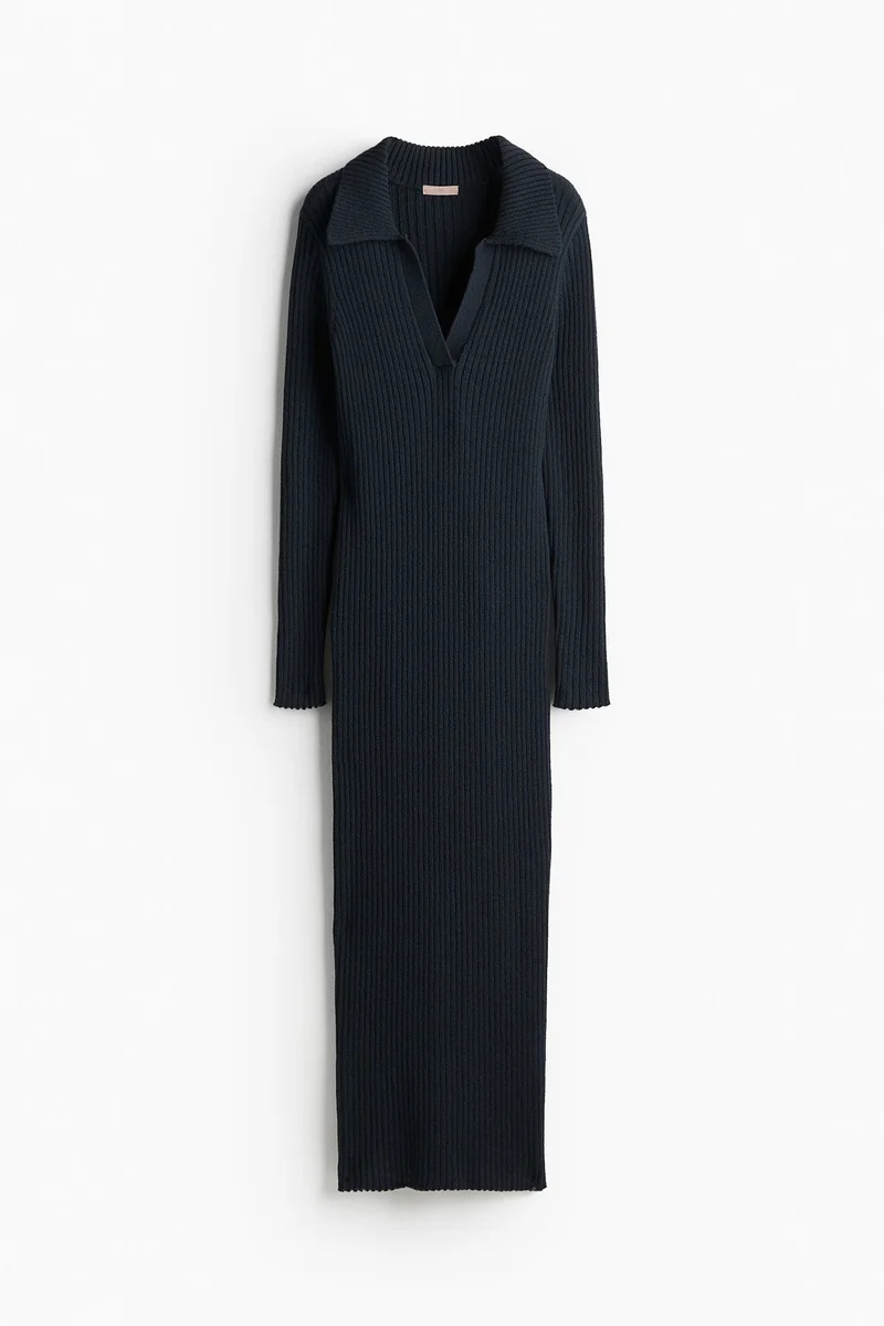 H&M Rib-knit collared dress