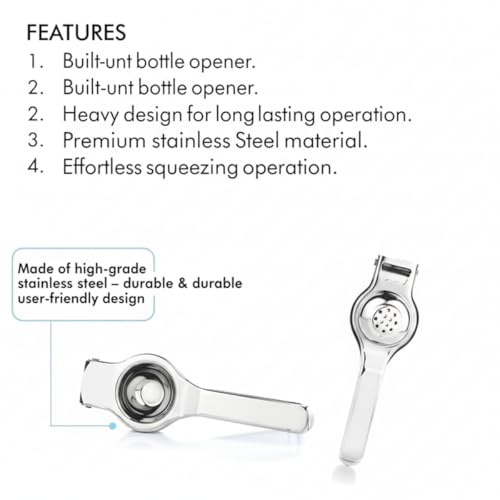 SimpliDeals Stainless Steel Lemon Squeezer – Heavy Duty Citrus Juicer Press for Lemons, Oranges & Limes – Manual Handheld Juicer Extractor, Rust-Resistant & Easy to Clean (Lemon Squezer) - Image 3