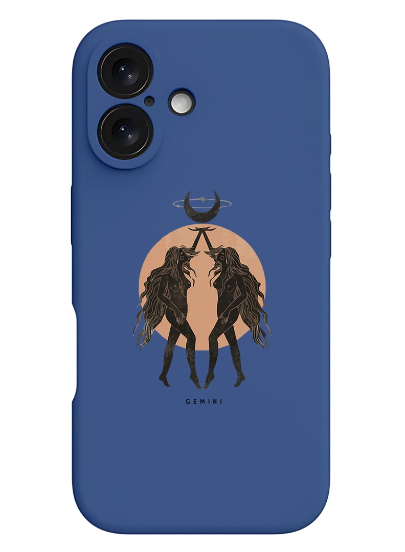 Theodor Protective Slim Fit Case Liquid Silicone Cover with Full Body Protection Anti-Scratch Shockproof Case For Apple iPhone 17 (Blue) Gemini - Image 1