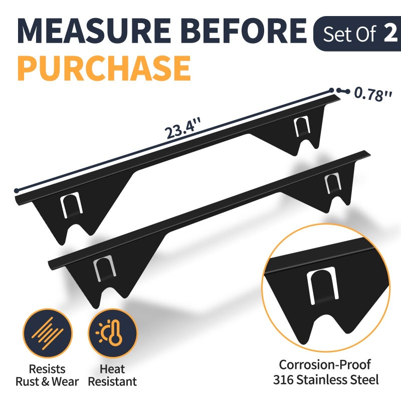 ALMCALS Upgrade 316 Stainless Steel Stove Gap Covers, 2 Pack Stove Gap Filler ALMCALS Stove Gap Guards Range Trim Kit Heat Resistant Oven Gap Filler Between Stovetop and Counter - Image 3