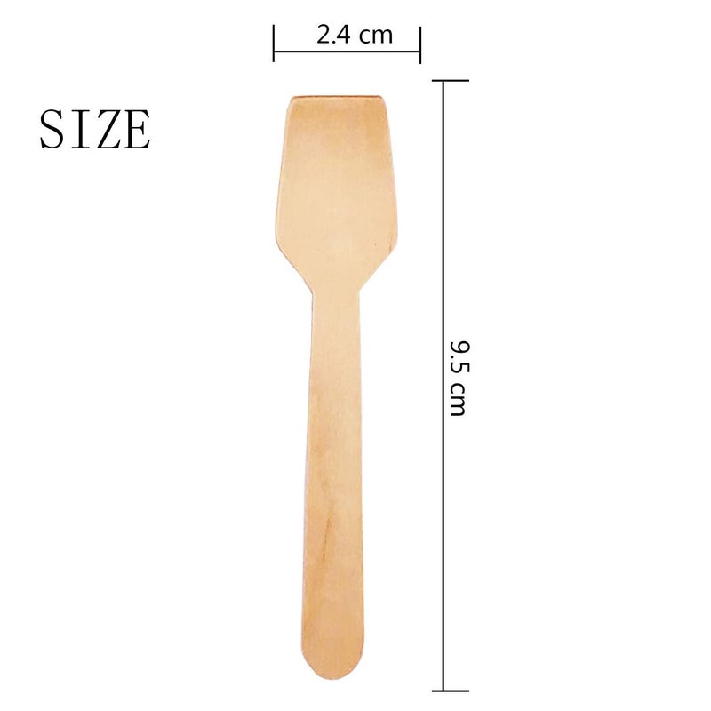 MYYZMY Mini Wooden Spoons 4inch 200pcs Disposable Wooden Ice Cream Dessert Spoons Biodegradable Compostable Birchwood - Image 2