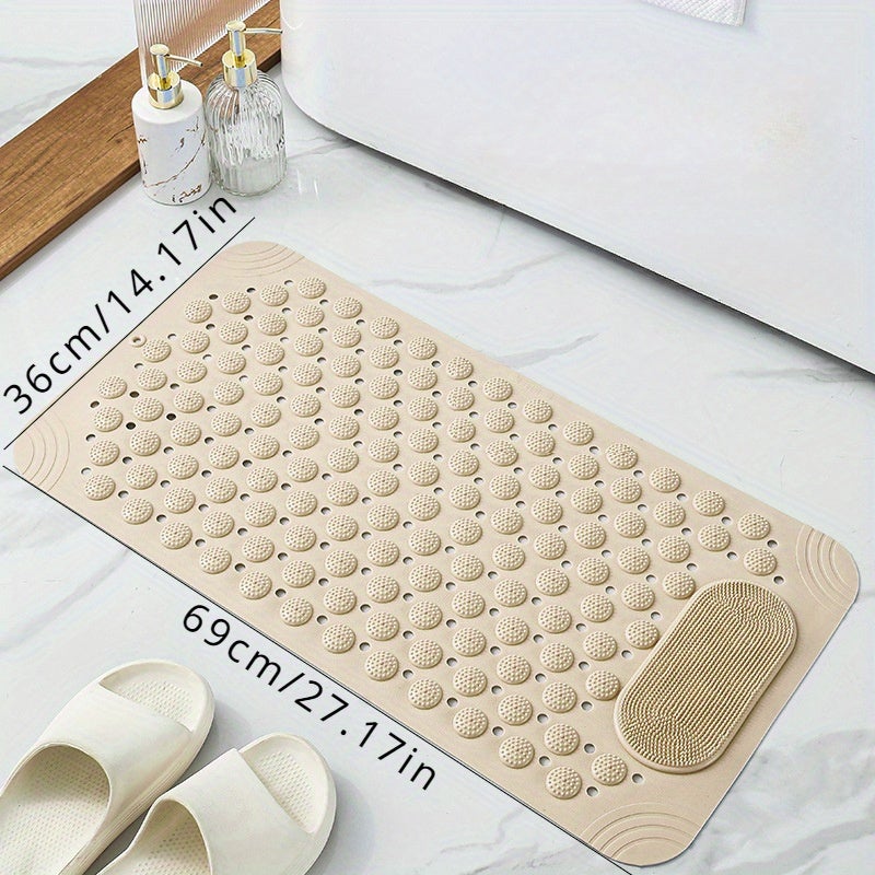 Khaki 1 Non Slip Bathroom Mat 14 17x27 17 Inch Anti Fall Massage Floor Pad - Image 2