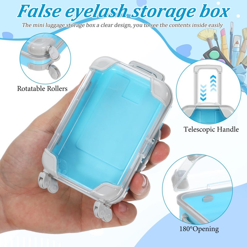 Lurrose Mini Suitcase Party Favor Box: 4pcs Mini Suitcase Gift Box - Mini Luggage for False Eyelash Candy Makeup Jewelry - Image 4
