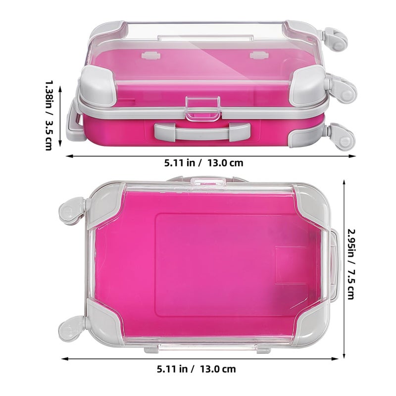 Lurrose Mini Suitcase Party Favor Box: 4pcs Mini Suitcase Gift Box - Mini Luggage for False Eyelash Candy Makeup Jewelry - Image 2