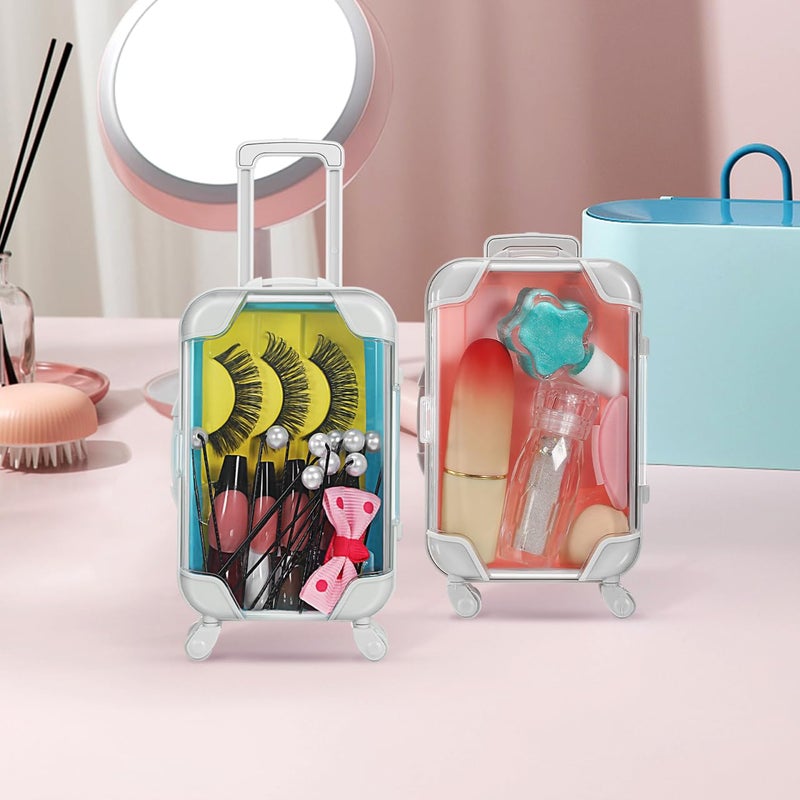 Lurrose Mini Suitcase Party Favor Box: 4pcs Mini Suitcase Gift Box - Mini Luggage for False Eyelash Candy Makeup Jewelry - Image 5