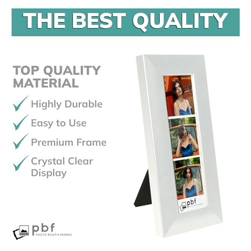 pbf PHOTO BOOTH FRAMES 2x6 Photo Frame | Premium Designer Photobooth Frame with Stand (White) - Image 4