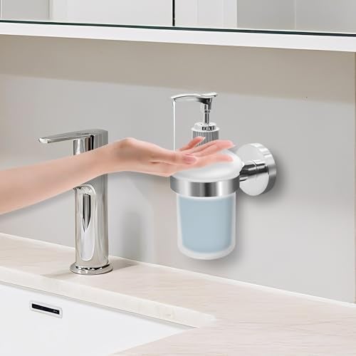 SWETON Bathroom Lavatory Soap Lotion Dispenser Pump Wall Mount with SUS304 Stainless Steel Holder - Image 4