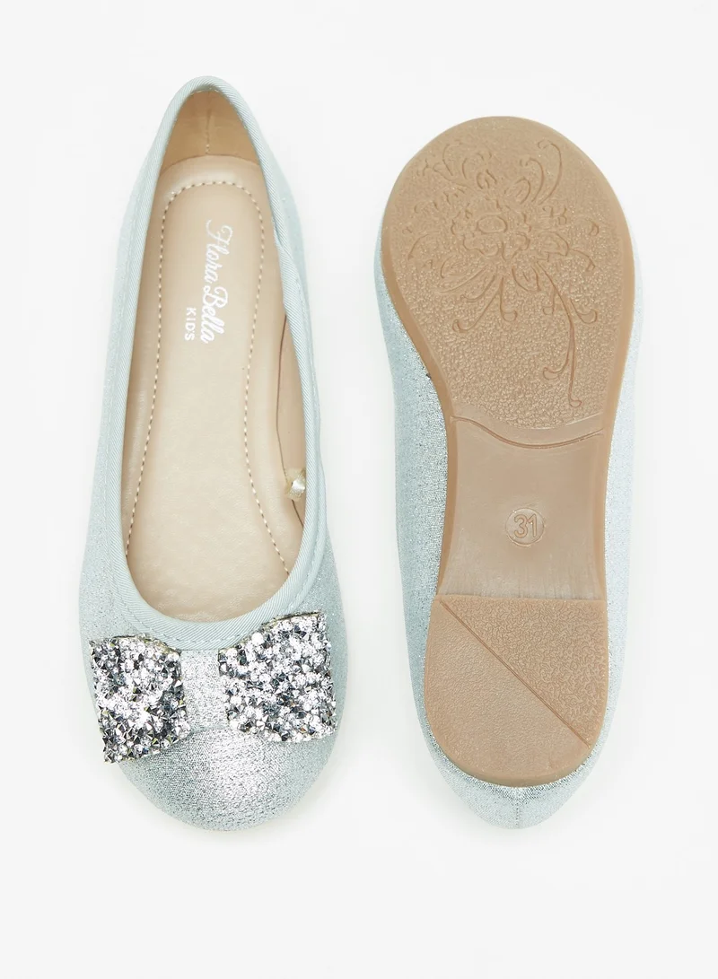 Flora Bella By Shoexpress Girls Bow Accent Slip On Round Toe Ballerina Shoes Ramadan Collection