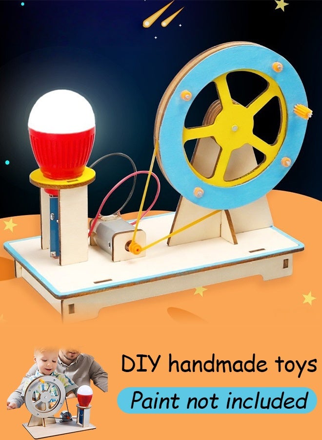 Motor circuit kit, children's science experiment educational learning kit, DIY engineering project wooden coloring (paint not included). - Image 1