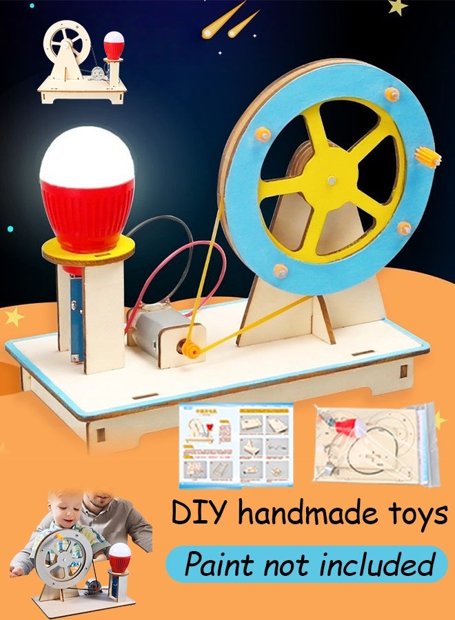 Motor circuit kit, children's science experiment educational learning kit, DIY engineering project wooden coloring (paint not included). - Image 1