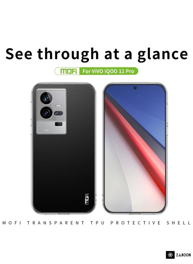Green Tiger - For vivo iQOO 11 Pro MOFI Ming Series Ultra-thin TPU Phone Case(Transparent) - Image 1
