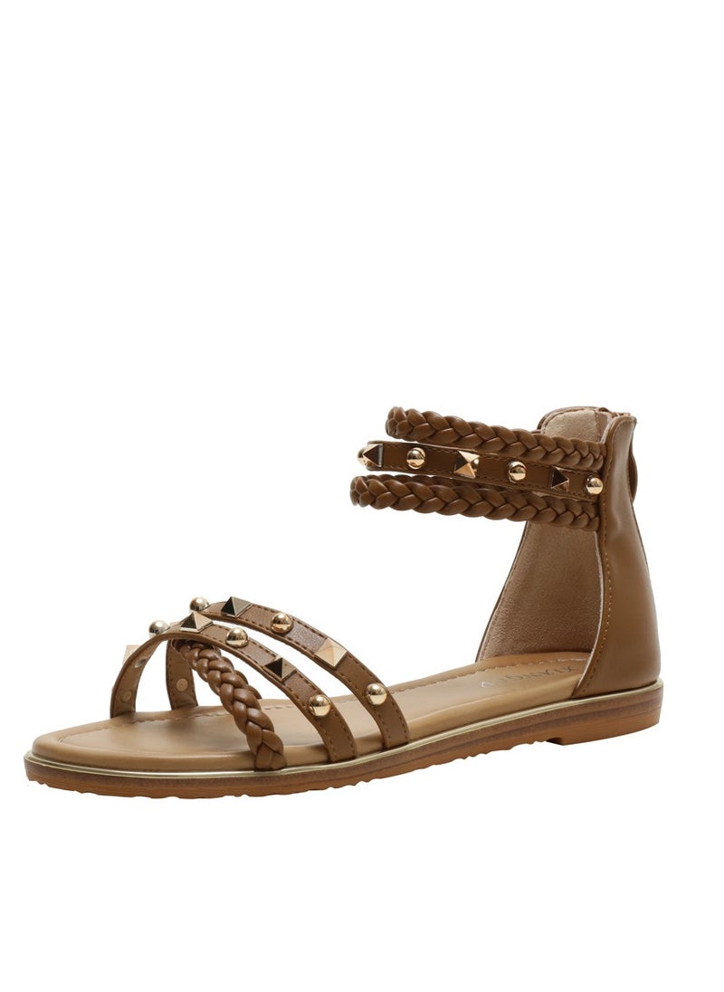 SIKETU 2025 New Versatile Fairy Style Flat Bottomed Summer Women's Fashionable Willow Nail Roman Sandals  - Image 1
