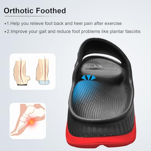 AnyuTech Recovery Slides for Men and Women - Orthopedic Sandals with Arch Support & Thick Cushion, Plantar Fasciitis Slippers, Lightweight Non-Slip Slides for Post-Workout Recovery - Image 4