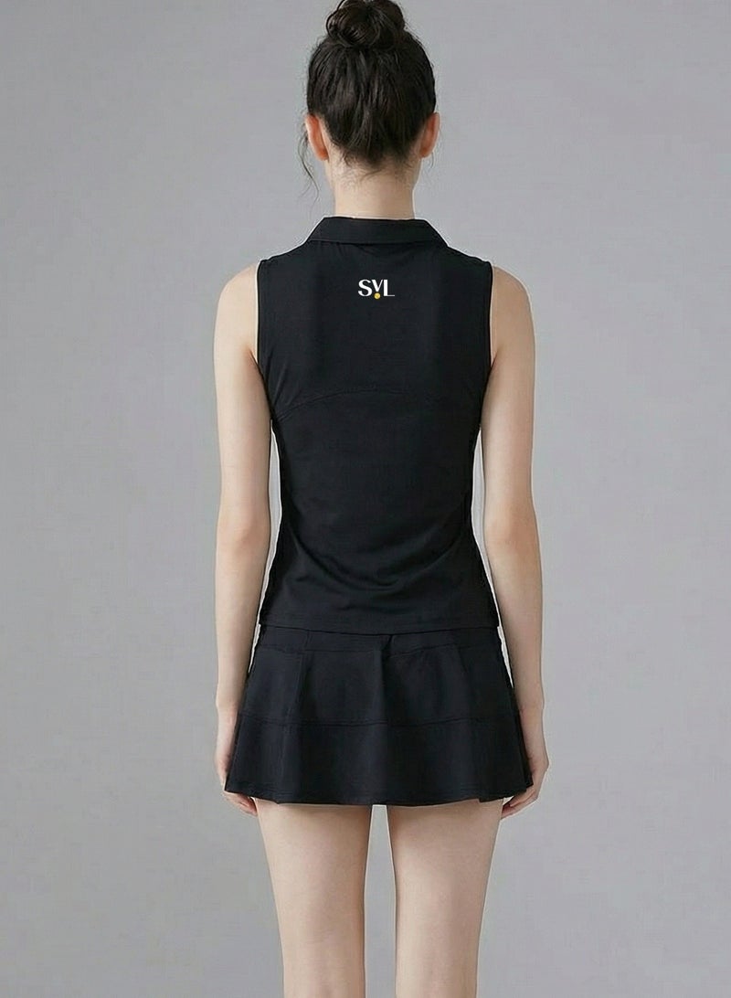 SVL Padel & Tennis Skirt with Built-in Shorts and Pocket - Black - SVL - Image 4