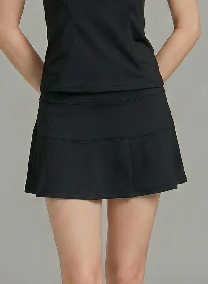 SVL Padel & Tennis Skirt with Built-in Shorts and Pocket - Black - SVL