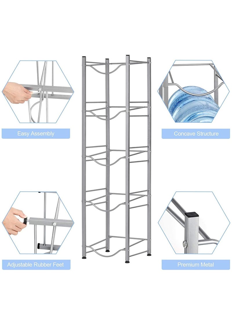 GoldenLike Water Bottle Rack,5 Tier Water Bottle Stand 5 Gallon Water Bottle Holder Water Bottle Storage Rack for Office Home and Kitchen - Image 5