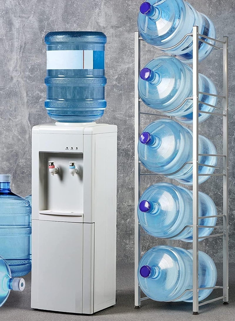 GoldenLike Water Bottle Rack,5 Tier Water Bottle Stand 5 Gallon Water Bottle Holder Water Bottle Storage Rack for Office Home and Kitchen - Image 2