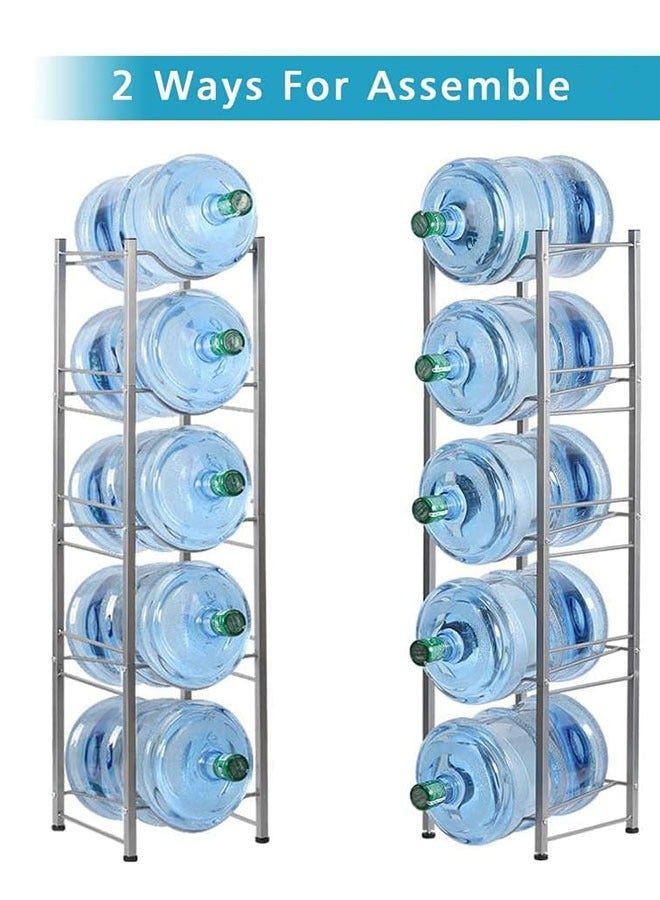 GoldenLike Water Bottle Rack,5 Tier Water Bottle Stand 5 Gallon Water Bottle Holder Water Bottle Storage Rack for Office Home and Kitchen - Image 4