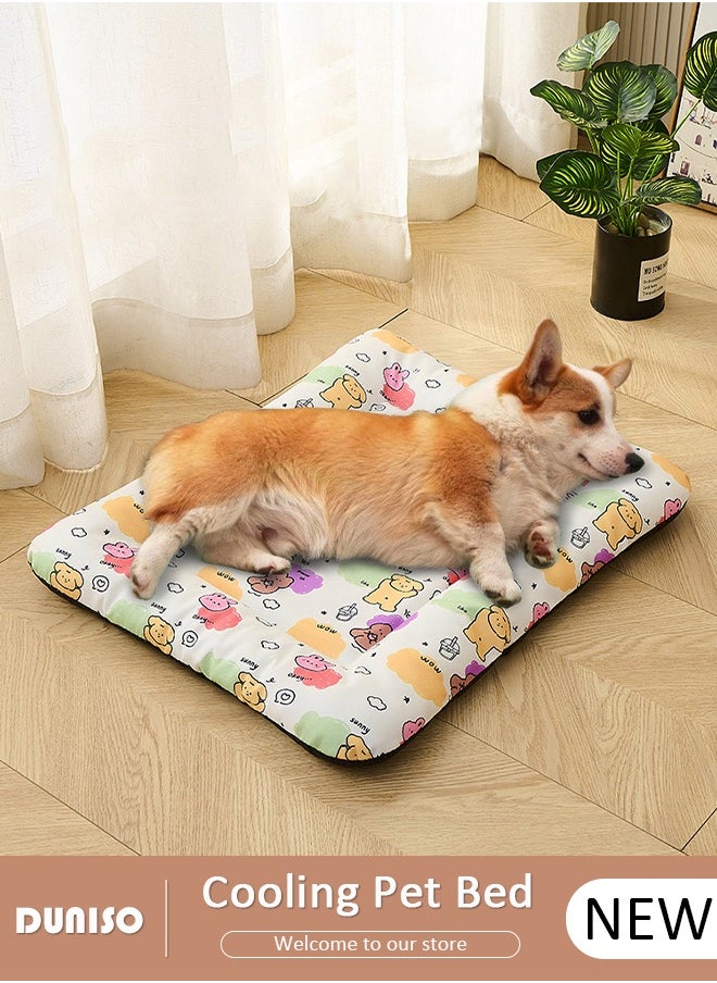 DUNISO Cooling Pet Beds Mats, Pet Cot, Puppy Beds Lounger with Removable Washable Cover and Non-Slip Bottom, Puppy Sleeping Mattress with Heavy Fillers Pad Cushion, Kennel Cot for Small, Medium and Big Dogs  - Image 1