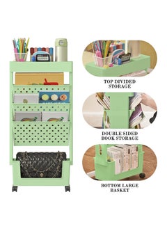 Gogoya 5-Tier Mobile Bookshelf,Rolling Bookcase Book Storage Rack, Movable File Folder Organizer Cart with Wheels for Home Study Office Living Room Classroom  - Image 4