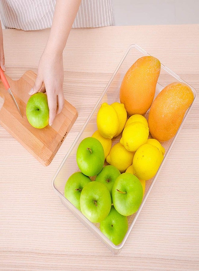 SANNO Vegetable Refrigerator Organizer Food Bins with lids Large Stackable Fridge Clear Organizers Kitchen Cabinet Organizer for Freezer, Kitchen, Countertops, Cabinets Pantry Storage Bins，set of 2 - Image 3