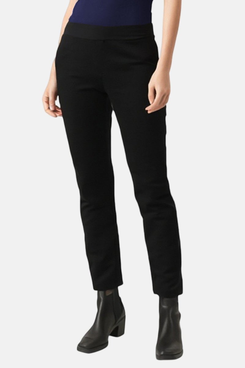 armani Emporio Armani Women Regular Fit Solid Streetlight Leg Pants, Black - Image 1
