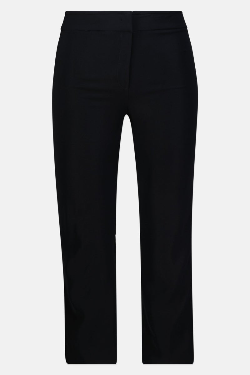 armani Emporio Armani Women Regular Fit Solid Streetlight Leg Pants, Black - Image 3