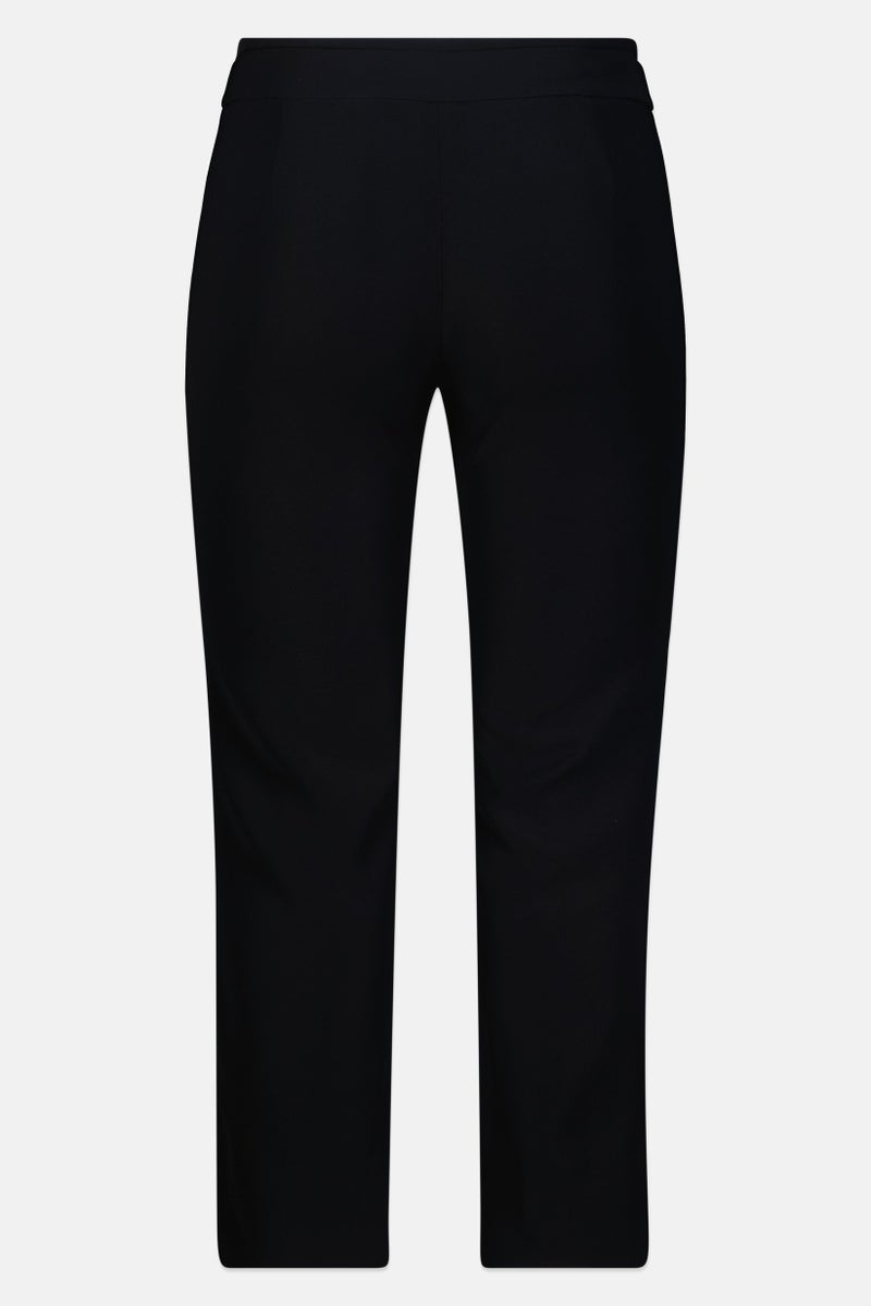 armani Emporio Armani Women Regular Fit Solid Streetlight Leg Pants, Black - Image 4