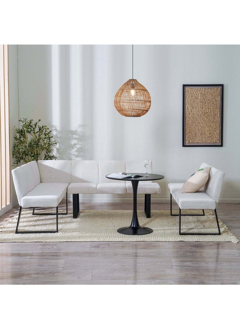 Pan Home - Glanz Dining Bench Corner - Creame - Image 1