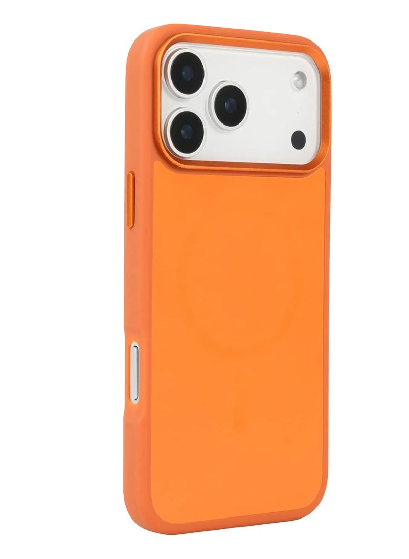 URR IRIS Matte Glass Case for iPhone ‏17 Pro Max - Orange - Image 3