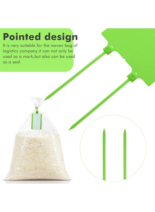 ٥٠ قطعة من العلامات البلاستيكية، أقلام تحديد وملصقات، علامات حقائب ذاتية القفل، علامات قابلة للكتابة عليها مع أربطة كابلات سلكية للأمتعة، لون أخضر - Image 3