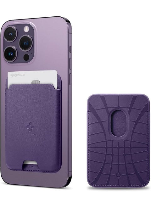 Valentinus (MagFit) Magnetic Wallet Card Holder (2 Cards) for MagSafe Compatible with iPhone 16 / 15 / 14 / 13 / 12 Series - Purple