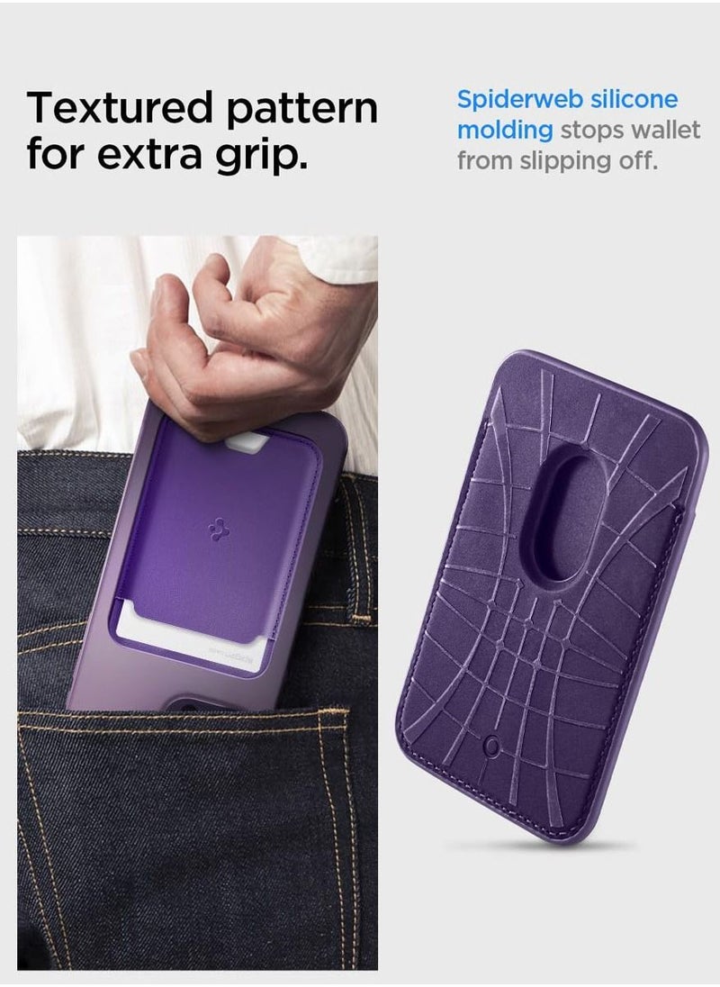 Spigen - Valentinus (MagFit) Magnetic Wallet Card Holder (2 Cards) for MagSafe Compatible with iPhone 16 / 15 / 14 / 13 / 12 Series - Purple - Image 1