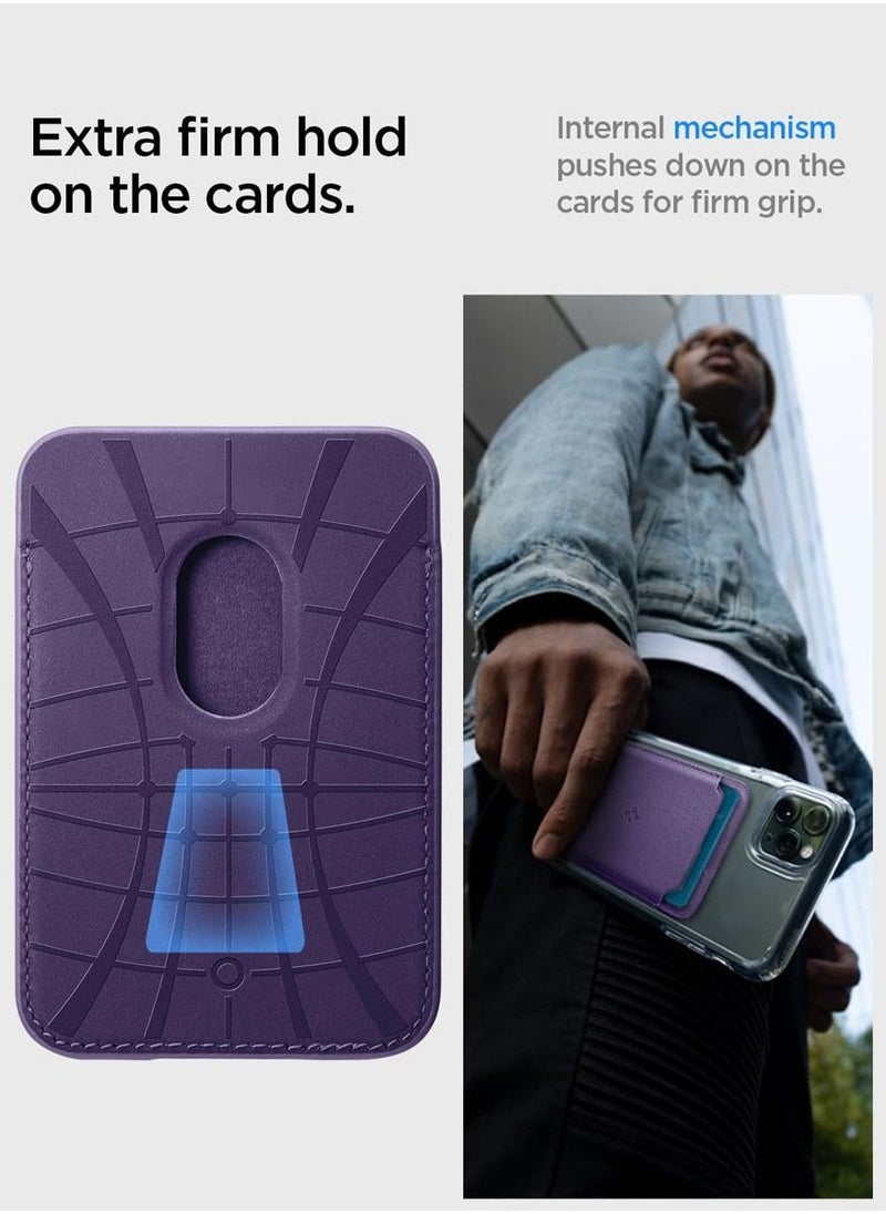 Spigen - Valentinus (MagFit) Magnetic Wallet Card Holder (2 Cards) for MagSafe Compatible with iPhone 16 / 15 / 14 / 13 / 12 Series - Purple - Image 1