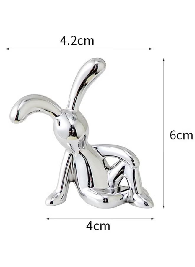 جيكومو قطعتان من زينة السيارة على شكل أرنب، خفيفةوفاخرة، ولطيفة، ومتينة، وديكور داخلي للسيارة، ولوحةتحكم إبداعية، وديكور مكتب، ولوحة قيادة، وديكورلمكاتب أصحاب السيارات، وعشاق السيارات - Image 2