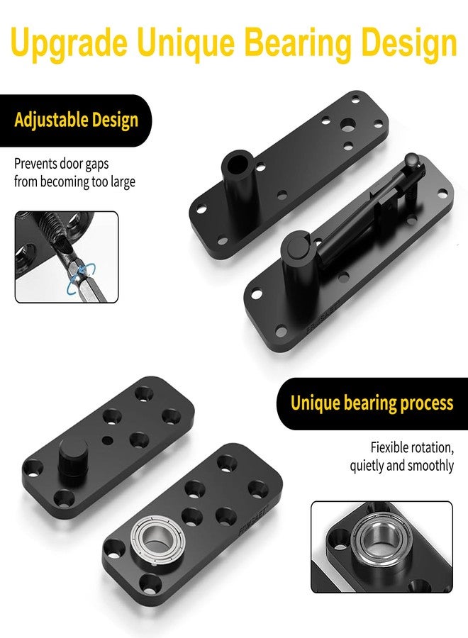 Dtructiew Heavy Duty Hidden Pivot Hinge - 570LB Load Bearing, 360° Rotation Invisible Door Hinge for Murphy Door Kit, Bookcase, Secret Door & Cabinet, Includes Hardware Kit (Black, 2 Pack) - Image 3