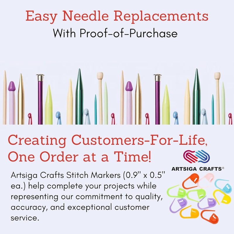Addi Rocket 2 Squared Ergonomic 32-inch (80cm) US 4 (3.5mm) Circular Knitting Needle, Textured Finish, Rounded Edges, Long Taper Sharp Tips, Blue Cord with 10 Colorful Stitch Markers - Image 5