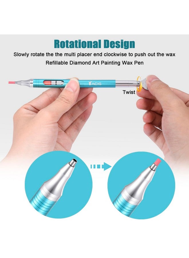 Yacig Rhinestone Picker Tool, Diamond Art Painting Dotting Pen Refillable Wax Pen for Rhinestones, Nail Rhinestone Picker Dotting Tool Nail Art DIY Decoration Tool for Diamond Art Painting DIY Craft - Image 2
