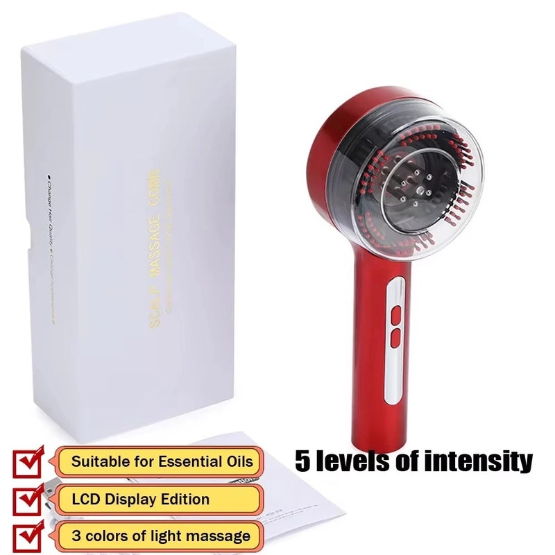 HailiCare Electric Scalp Massage Comb LED with 3 Lights 5 Levels Head Massager Massage Comb for Hail Care - Image 1