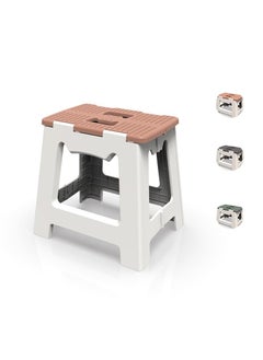 Brikipth Brikipth Folding Chair Folding Step Stool with Portable Handle Stable Strong Collapsible Stool for Kids Kitchen Bathroom Camping Stall Owner Fishing Special Brown 