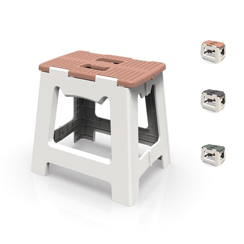 Brikipth Brikipth Folding Chair Folding Step Stool with Portable Handle Stable Strong Collapsible Stool for Kids Kitchen Bathroom Camping Stall Owner Fishing Special Brown 