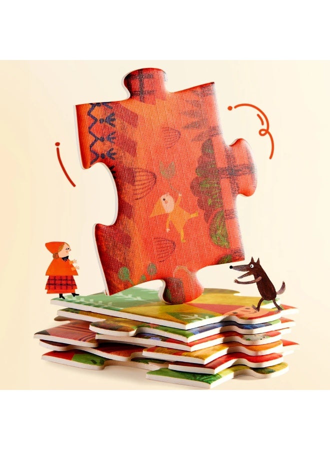 MiDeer Artist Fairytale Puzzle Little Red Riding Hood 59 Pieces for Kids 3+, Storybook Jigsaw Puzzle with Artistic Illustration, Creative Learning Puzzle Toy for Children Imagination & Reading Development - Image 4