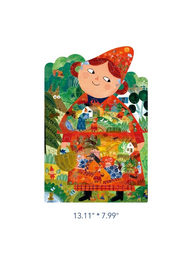 MiDeer Artist Fairytale Puzzle Little Red Riding Hood 59 Pieces for Kids 3+, Storybook Jigsaw Puzzle with Artistic Illustration, Creative Learning Puzzle Toy for Children Imagination & Reading Development - Image 2