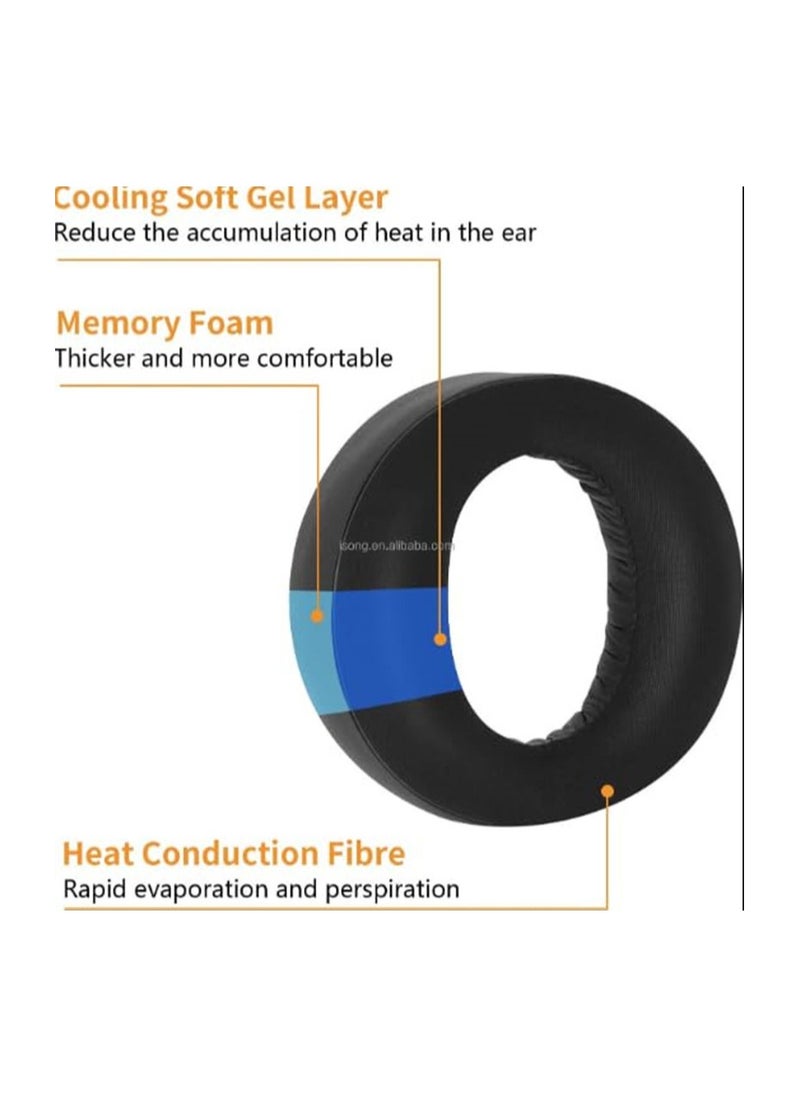Anmi - Cooling-Gel EarPads Replacement for Sony Playstation 5/PS5/Pulse 3D Wireless Gaming Headset, Soft and Comfortable Ear Cups Accessories (Black) - Image 1