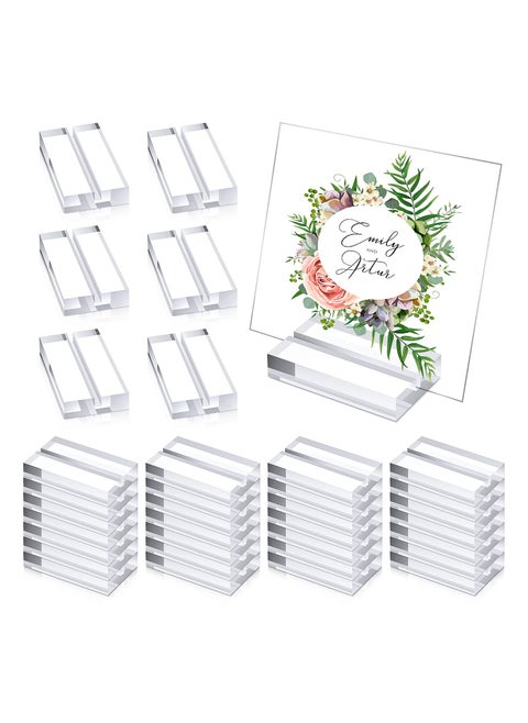 40 Pcs Acrylic Stands Clear Place Card Holders with Card Slot Table Numbers Display Stands Wedding Sign Holders Acrylic Card Display Stand for Wedding Table Numbers Photos Office Menu Meeting