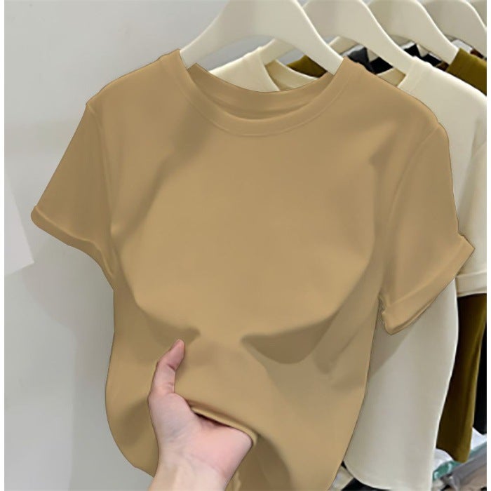 Purple Short-Sleeved Design Sense Niche Slim-Fit Style Western-Style Top Women'S Super-Looking Unique Chic T-Shirt - Image 1