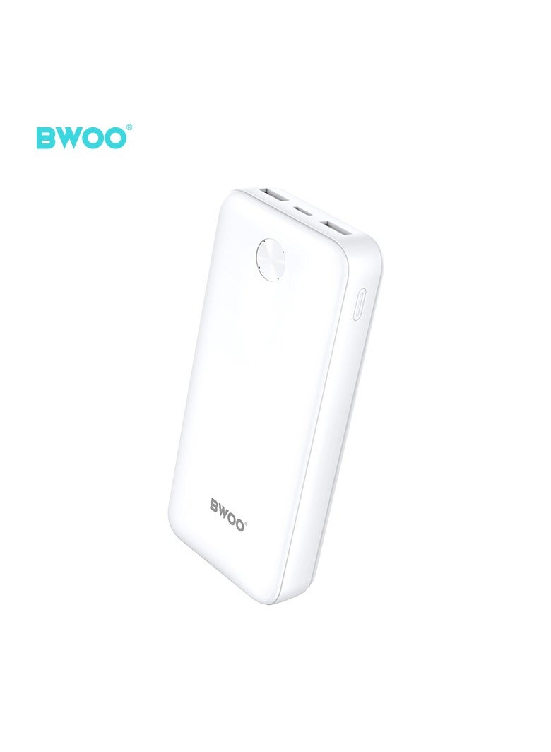 BWOO Dual Port Charging Power Bank 20000Mah White - Image 2