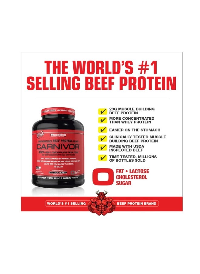 MUSCLEMEDS Carnivore Bioengineered Beef Protein Isolate Cookies & Cream Flavor 4Lb  - Image 2