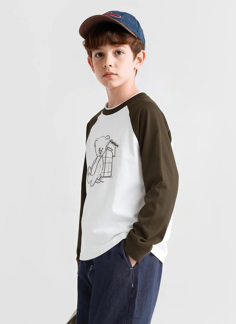 Balabala Kids Boys Round neck long-sleeved T-shirt